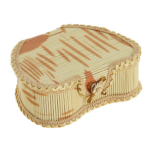 Шкатулка Цветочная, 19?14?7 см, бамбук 000000000001082428