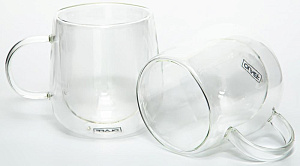 Набор кружек 2шт 480мл OLAFF двойные стенки подарочная упаковка стекло 000000000001206626
