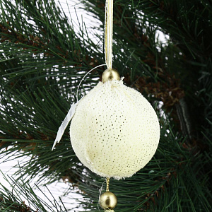 Декоративное украшение Шар с кисточкой 5см DARLENS золото 000000000001209877