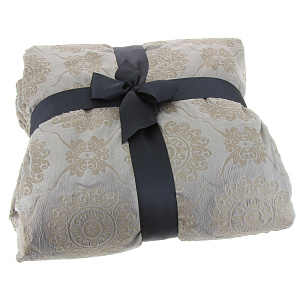 Плед DE'NASTIA 150х200см Жаккардовый 100%Полиэстер (бежевый, серый, коричневый) T110007 000000000001100821