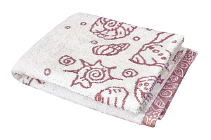 Полотенце DE'NASTIA 50х90см РАКУШКИ молочный/розовый D000141 000000000001177495