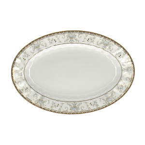 Овальное блюдо Голубой узор Porcelaine Czech Gold Hand s.r.o., 26 см 000000000001136159