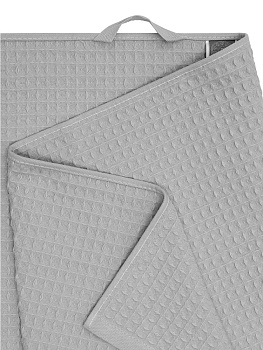 Полотенце вафельное 90x150см DE'NASTIA для бани/сауны светло-серый хлопок 100% 000000000001219812