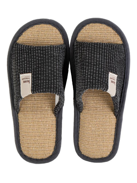 Тапочки домашние 42-43 мужские открытые серый полиэстер/ПВХ 000000000001228879