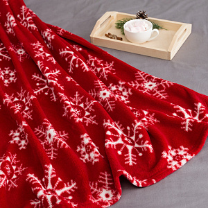 Плед Этель "Снежинки" 150х200см, 100% полиэстер, корал-флис 220гр/м2 4566531 000000000001202347