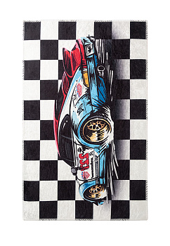 Коврик универсальный 50x80см LUCKY СПОРТ КАР белый/черный/синий/красный полиэстер 000000000001215851
