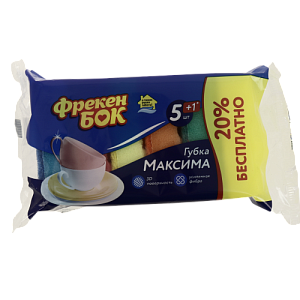 Губки 5+1 шт Фрекен БОК МАКСИМА пенополиуретан абразивная фибра 15105720 000000000001053950