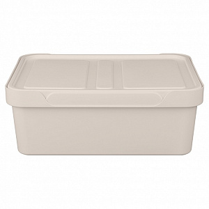 Ящик 38х27,6х14см 12л ECONOVA LUXE универсальный с крышкой светло-бежевый пластик 000000000001206123