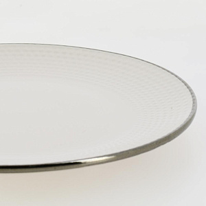 Тарелка десертная 19,7см LUCKY Точки металлическая кайма бежевый керамика 000000000001211236