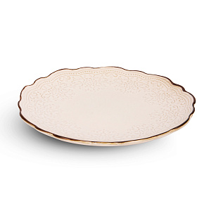 Тарелка десертная 20см Жемчуг полоса глазурованная керамика 000000000001217648