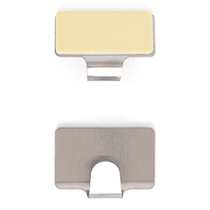 Набор крючков на липучке 2шт 2,5x4см DE'NASTIA серый нержавеющая сталь 000000000001212658