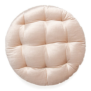 Подушка декоративная D40см DE'NASTIA бархатная универсальная молочный 60%хлопок/40%вискоза P111179 000000000001205570