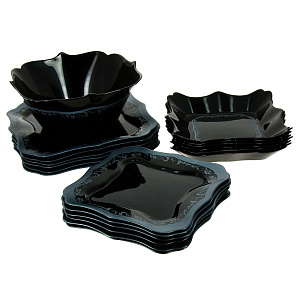 Столовый набор Authentic Silver Black Luminarc, 19 предметов 000000000001096154