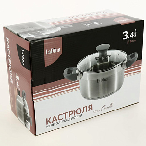 Кастрюля 3,4л 20см LADINA REGULAR Camille нержавеющая сталь 000000000001190988