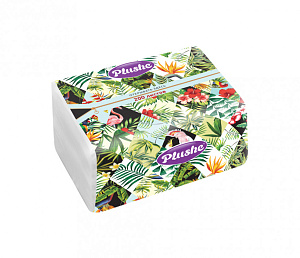 Салфетки бумажные 200шт PLUSHE Мини 2х слойные V-сложение в ассортименте 000000000001215220