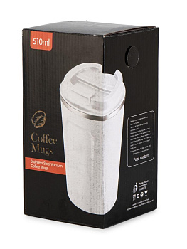 Термокружка 510мл в ассортименте пластик/нержавеющая сталь 000000000001229286