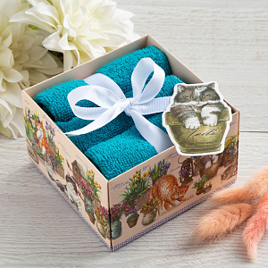 Набор махровых полотенец 3шт-30х30см ЭТЕЛЬ Любви плотность 340гр/м хлопок 000000000001210460