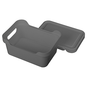 Ящик 27х19х12см 4,6л ECONOVA LUXE универсальный с крышкой серый пластик 000000000001206121