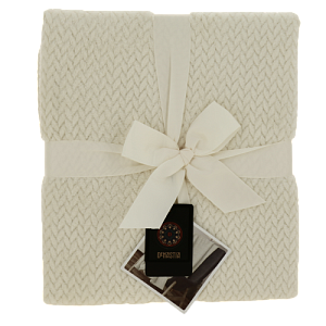 Плед DE'NASTIA Елочка 200х220 100%полиэстер молочный T040157 000000000001200626