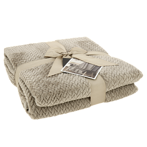 Плед DE'NASTIA Елочка 150х200 100%полиэстер бежевый T040154 000000000001200623