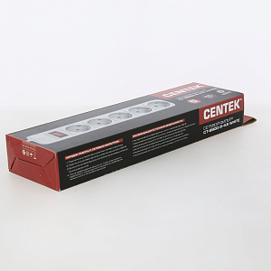 Фильтр сетевой 5 розеток 4,5м CENTEK СТ-8900-5-4,5 White ДВОЙНАЯ ЗАЩИТА мощность 2200Вт белый пластик 000000000001212420