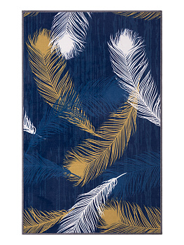 Коврик придверный 50х80см LUCKY перья синий/белый полиэстер 000000000001211919