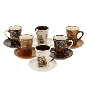 Кофейный набор Wellberg, керамика, 12 предметов 000000000001172402