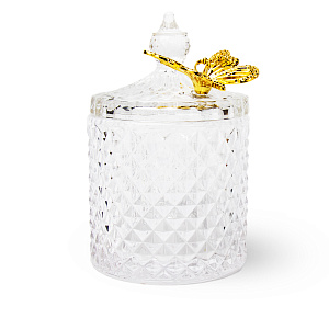 Шкатулка декоративная 8,5х14см Бабочка прозрачная стекло 000000000001210764