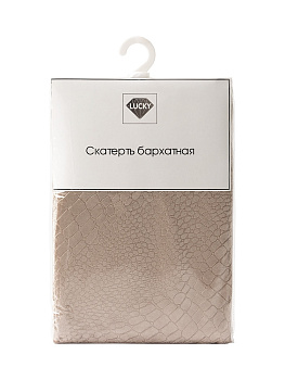 Скатерть 160x250см LUCKY Бархат бежевый полиэстер 000000000001221320