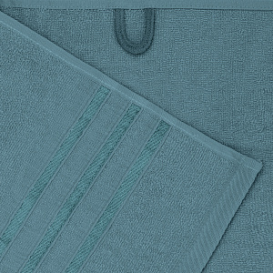 Набор полотенец4шт50х90/70х130см СОФТИ бордюр 3 полоски бирюзовый/бежевый хлопок 000000000001219591