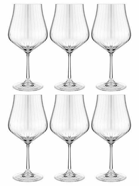 Набор бокалов для вина 6шт 450мл BOHEMIA CRISTAL Тулипа с оптикой стекло 000000000001203140