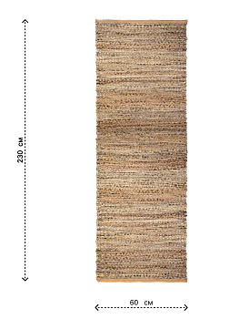 Коврик универсальный 60Х230см LUCKY ШАШКА бежево-голубой джут/акрил 000000000001225679
