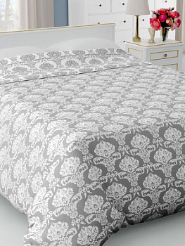 Покрывало 260х240см DE'NASTIA 3слоя серое рисунок2 жаккард 55%хлопок 45%полиэстер 000000000001183168