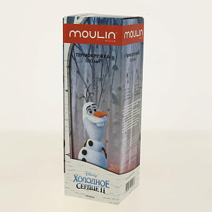 Термокружка 500мл MOULIN VILLA Холодное сердце Олаф синий нержавеющая сталь 000000000001195834