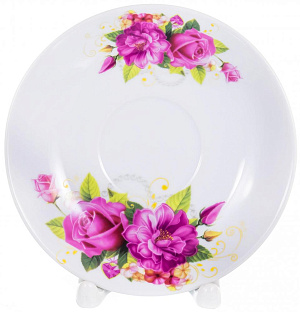 Набор чайн 4шт2 чашки 220мл/2блюдца фарфор Рассвет металличейский стенд  подарочная упаковка Флора Olaff 124-01068 000000000001197825