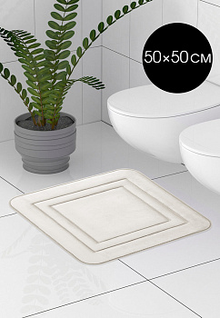 Коврик для туалета 50x50см DE'NASTIA Soft Collection мемори серый полиэстер 000000000001215843