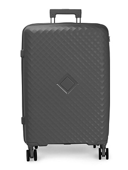 Чемодан на колесах L (48х30х75см) ромб черный PP 000000000001226545