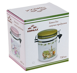 Банка с клипсой для сыпучих продуктов Коралл, 650мл 000000000001153863