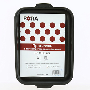 Противень 23х30х6,1см FORA без крышки антипригарное покрытие бордо алюминий 000000000001176492