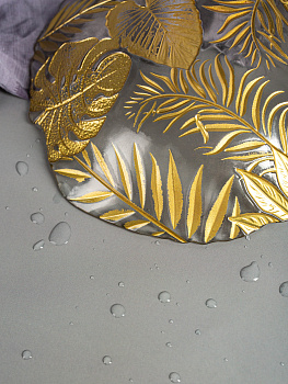 Блюдо сервировочное 22см EFE GLASS Листья золото стекло 000000000001213520