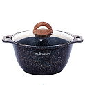 Кастрюля 4л KUKMARA Granit Ultra Induction blue антипригарное покрытие стеклянная крышка литой алюминий 000000000001208441