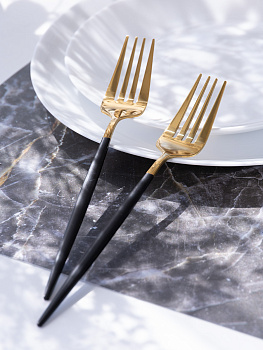 Набор вилок 2шт LUCKY Modern черный/золото нержавеющая сталь 000000000001212637