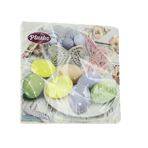 Салфетки бумажные 2слоя 15листов Plushe Пасхальные традиции 18887 000000000001204667