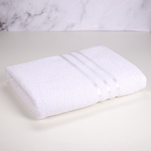 Полотенце махровое 70х130см DINA ME бордюр с 3 полосками белое плотность 380гр/м 100%хлопок 000000000001210273