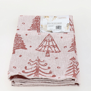 Полотенце кухонное 40х60см Елочки красный/белый хлопок-100% 000000000001215458