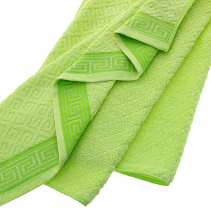Полотенце Меандр  70х130 см, зеленый, 70% бамбук 30% хлопок 000000000001106188