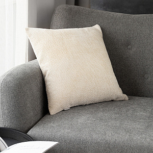 Наволочка декоративная 45х45см DE'NASTIA на молнии молочный шенилл полиэстер 000000000001226956