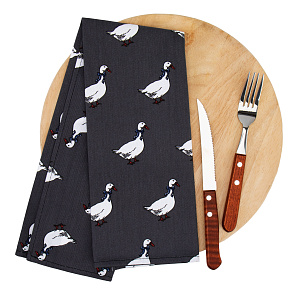 Полотенце кухонное 35х60см СОФТИ Гуси графит хлопок 100% 000000000001218596