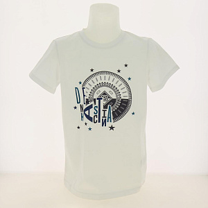 Футболка для мальчика DE'NASTIA трикотаж 128 (7-8лет) белый 100%Хлопок I000142 000000000001178258