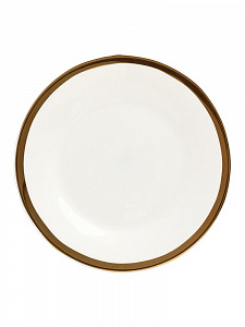 Тарелка десертная 20см LUCKY белая с золотой каймой стеклокерамика 000000000001218951